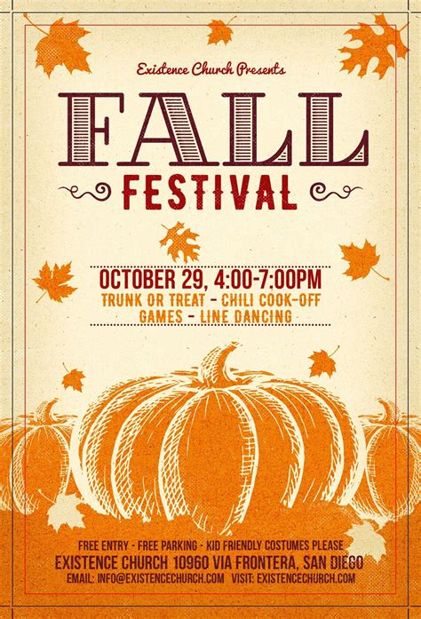 free printable fall festival flyer templates